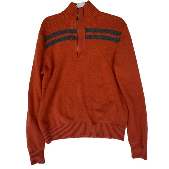 Banana Republic Other - Banana Republic Men's Italian Merino Wool  Half-Zip Sweater Medium Rust Color 68